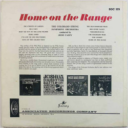 Colorado String Symphony Orchestra vinyl LP Home On The Range  kansi VG+ levy EX- Käytetty LP