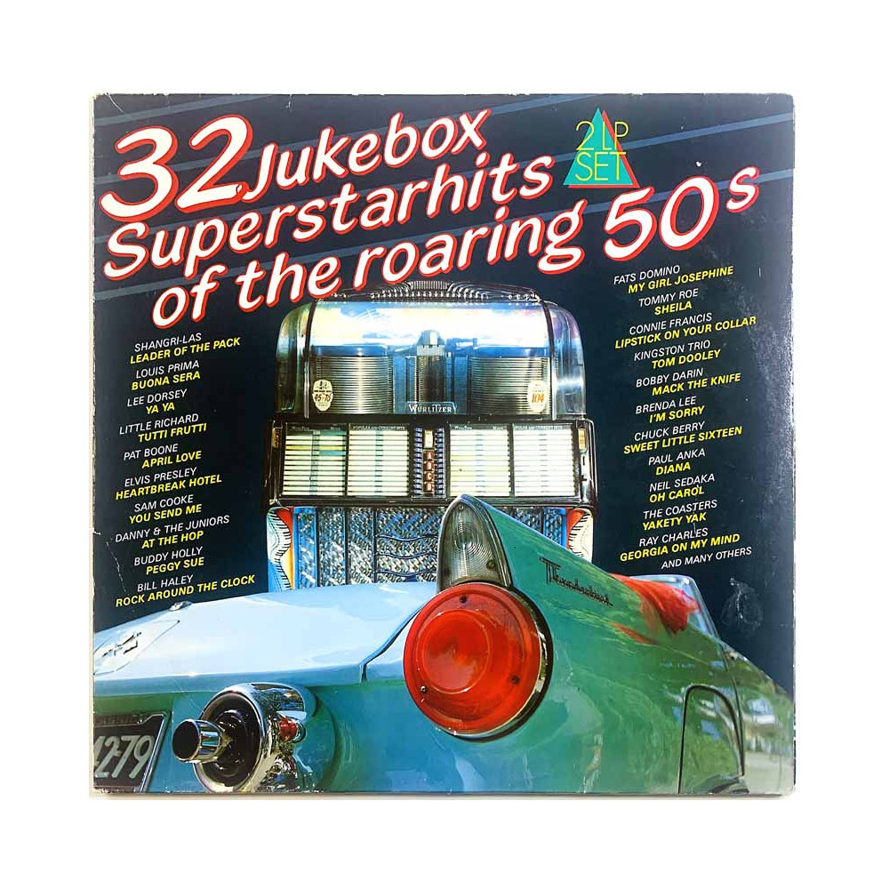 Little Eva, Buddy Holly, Brenda Lee vinyl LP 32 Jukebox superstarhits of the roaring 50s 2LP  kansi VG levy VG+ Käytetty LP