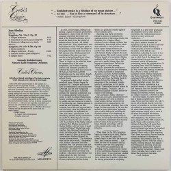 Sibelius, Moscow Radio Sypmhony Orch. vinyl LP Symphony No. 3 Symphony No. 5  kansi EX levy EX- Käytetty LP