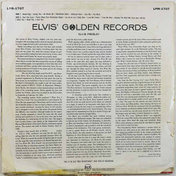 Elvis vinyl LP Elvis' Golden Records  kansi F levy G Käytetty LP