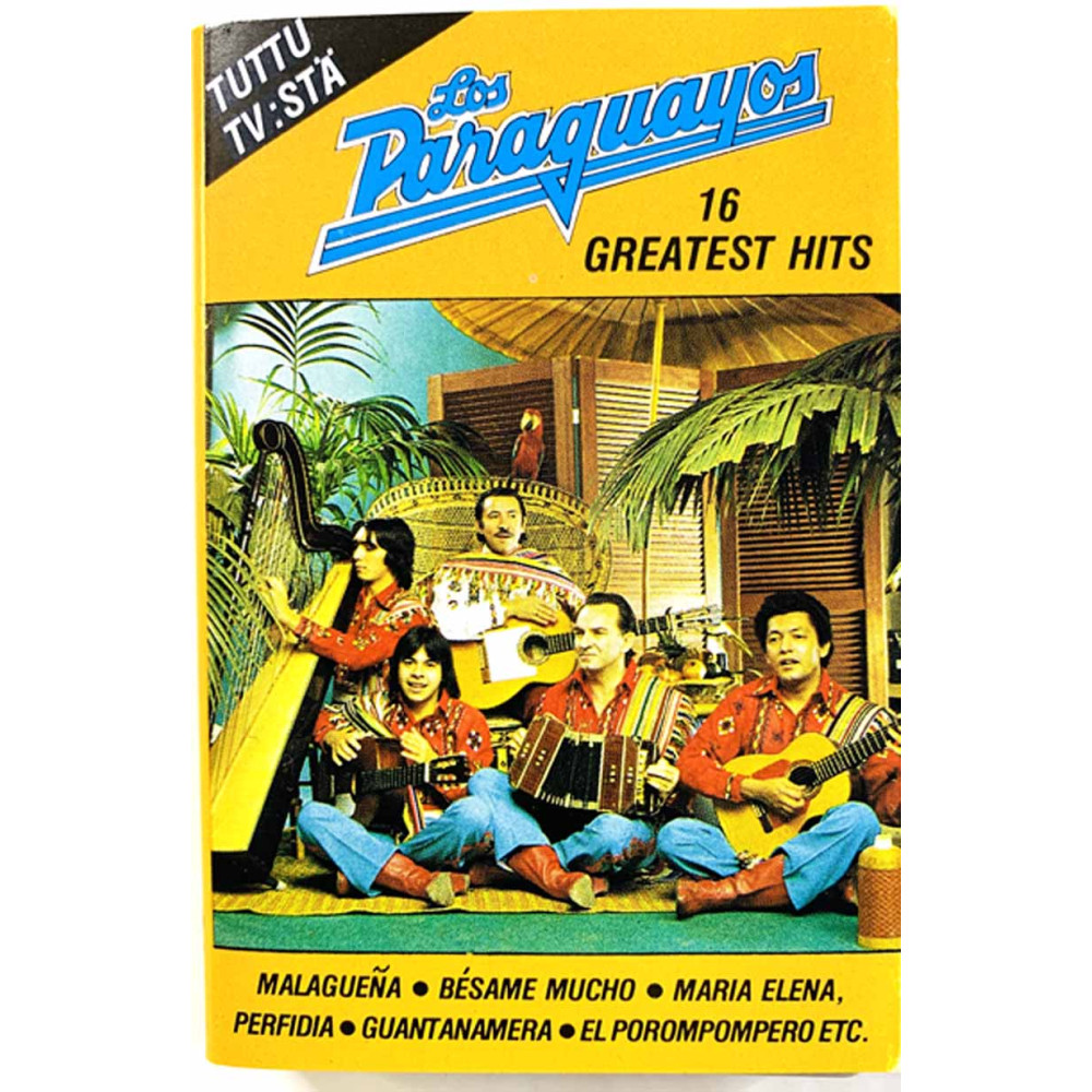Los Paraguayos: 16 greatest hits kansipaperi EX , musiikkikasetin kunto EX kasetti