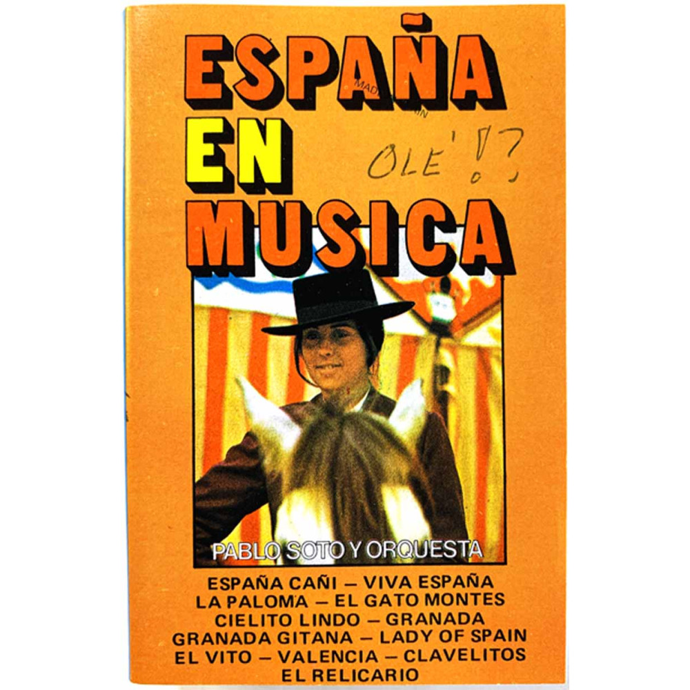 Pablo Soto Y Orquesta: España En Musica kansipaperi VG+ , musiikkikasetin kunto EX kasetti