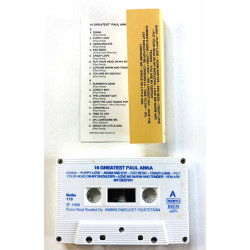 Anka Paul: 16 Greatest kansipaperi EX , musiikkikasetin kunto EX kasetti