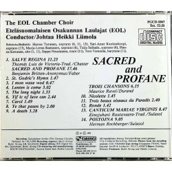 EOL, Heikki Liimola CD Sacred and profane : choral works  kansi EX- levy EX Käytetty CD