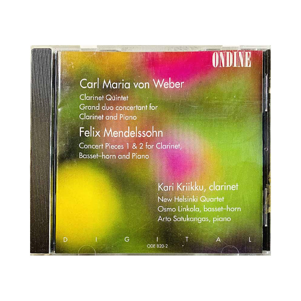 Carl Maria von Weber. Felix Mendelssohn CD Clarinet Quintet  kansi EX- levy EX Käytetty CD