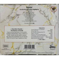 Rossini Gioacchino Antonio CD The Barber o fSeville (highlights)  kansi EX- levy EX Käytetty CD