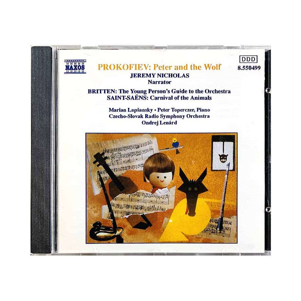 Nicholas Jeremy narrator, Prokofiev ym. CD Peter and the wolf  kansi EX- levy EX Käytetty CD