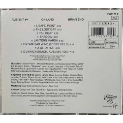 Eno Brian CD Ambien 4 / On Land  kansi VG+ levy EX Käytetty CD