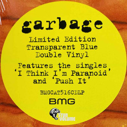 Garbage 1998 BMGCAT516CDLP Version 2.0 transåarent blue vinyl 2LP LP