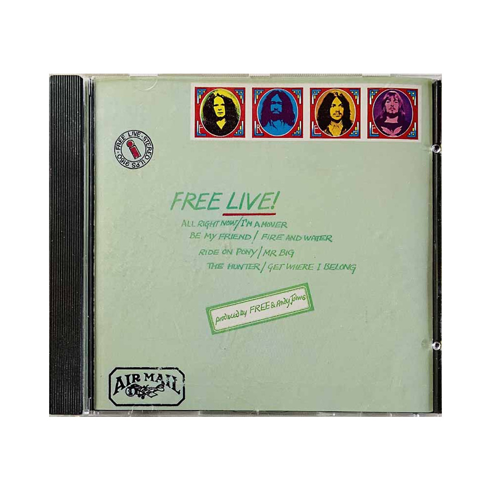 Free CD Free Live  kansi EX- levy EX- Käytetty CD