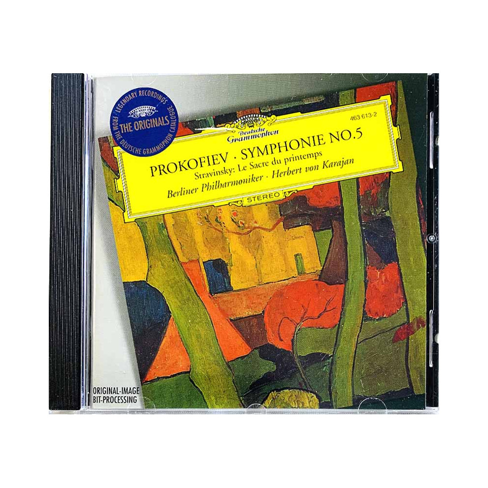 Prokofiev / Stravinsky, Herbert von Karajan CD Symphonie No. 5 / Le Sacre Du Printemps  kansi EX levy EX- Käytetty CD