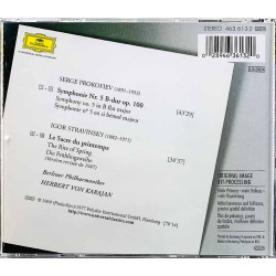 Prokofiev / Stravinsky, Herbert von Karajan CD Symphonie No. 5 / Le Sacre Du Printemps  kansi EX levy EX- Käytetty CD