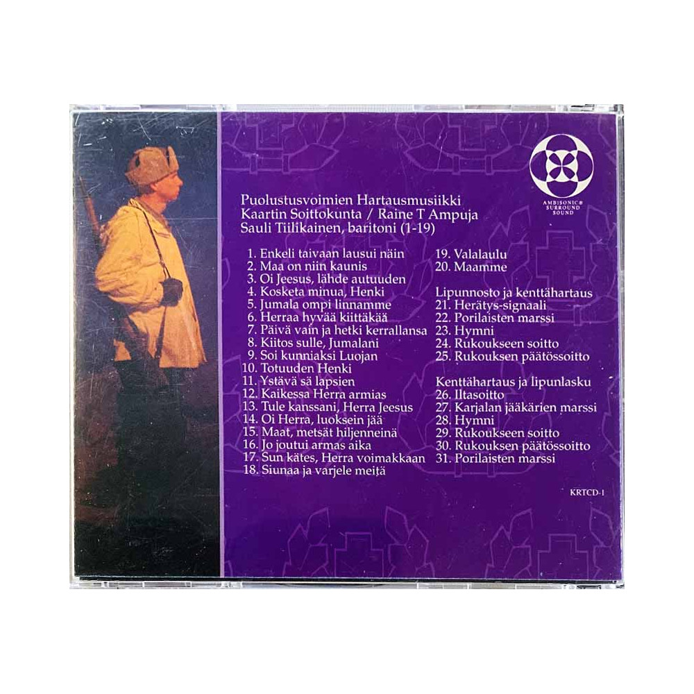 Kaartin Soittokunta CD Puolustusvoimien hartausmusiikki  kansi EX- levy EX Käytetty CD
