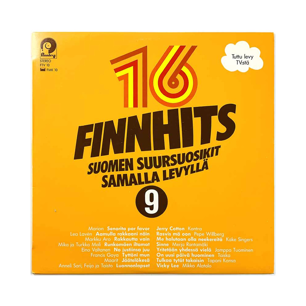 Kontra, Mikko Alatalo, Marion, Maarit LP Finnhits 9  kansi EX- levy VG Käytetty LP