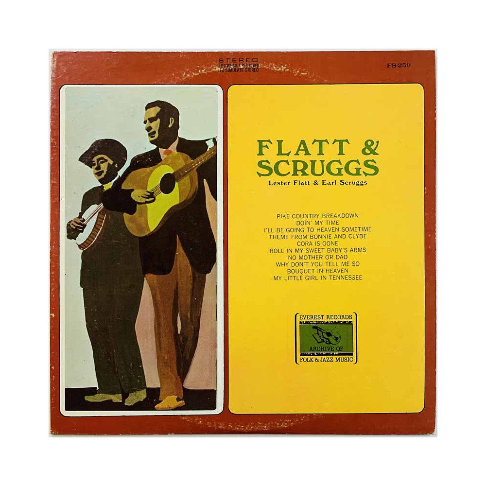Flatt & Scruggs LP Lester Flatt & Earl Scruggs  kansi VG levy EX Käytetty LP