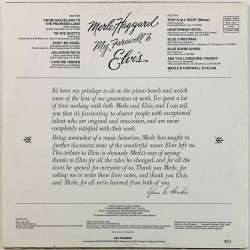 Haggard Merle LP My farewell to Elvis  kansi VG levy EX- Käytetty LP