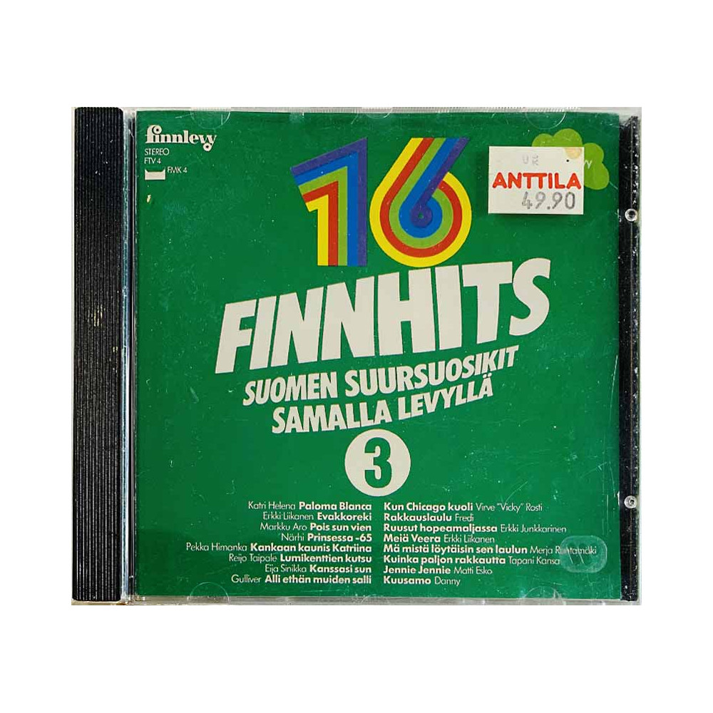 Fredi, Pekka Himanka, Markku Aro CD Finnhits 3  kansi EX- levy VG+ Käytetty CD