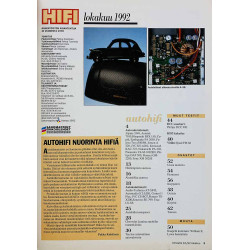 Hifi-lehti 1992 10 Autohifi: kaiuttimet vahvistimet akustiikka aikakauslehti