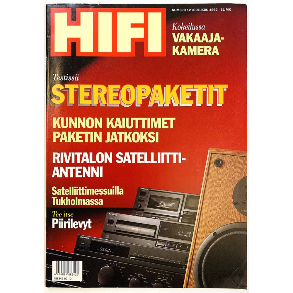 Hifi-lehti 1992 12 Stereopaketit, tee itse piirilevyt aikakauslehti
