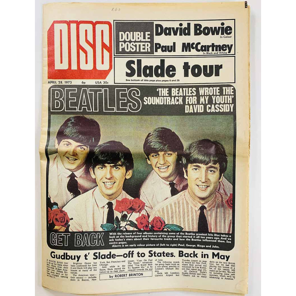 Disc magazine : David Bowie poster, gudbuy t’ Slade - begagnade magazine