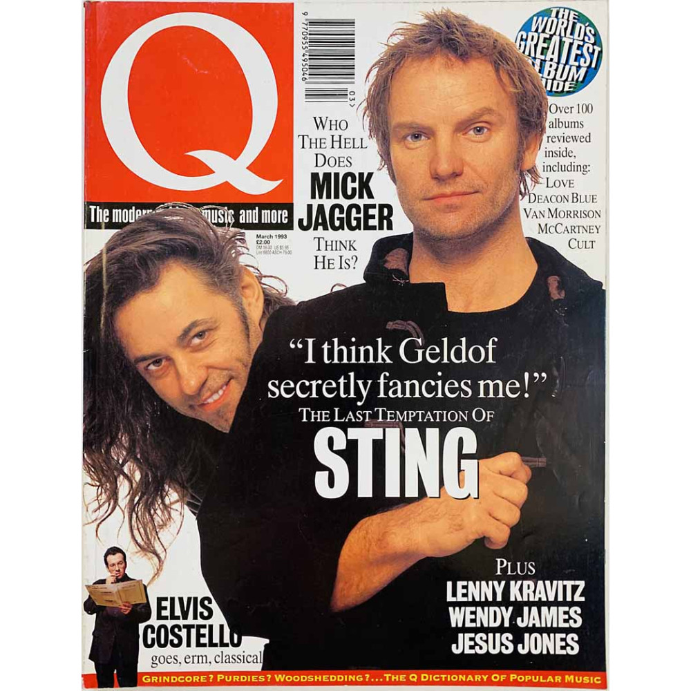 Q magazine : Lenny Kravitz, Ice Cube, Sting, Elvis Costello - begagnade magazine