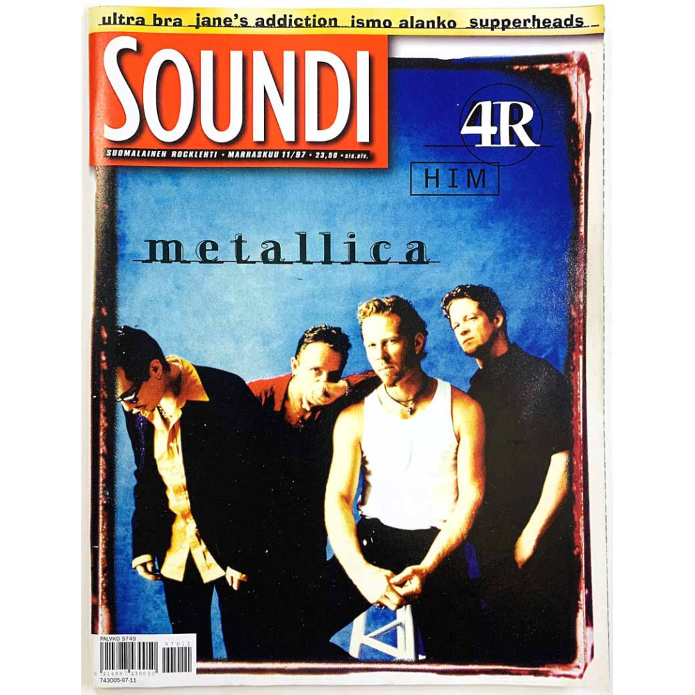 Soundi 1997 11 Metallica, HIM, Ultra Bra, Ismo Alanko aikakauslehti