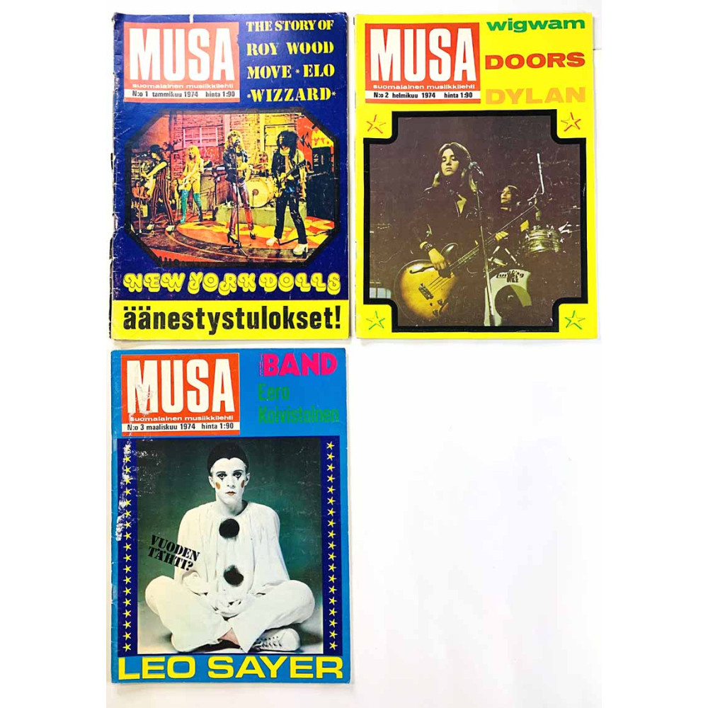 Musa vajaa vuosikerta 1974 1974 numero 1-3 ja 5-12 10 numeroa, numero 4 puuttuu aikakauslehti