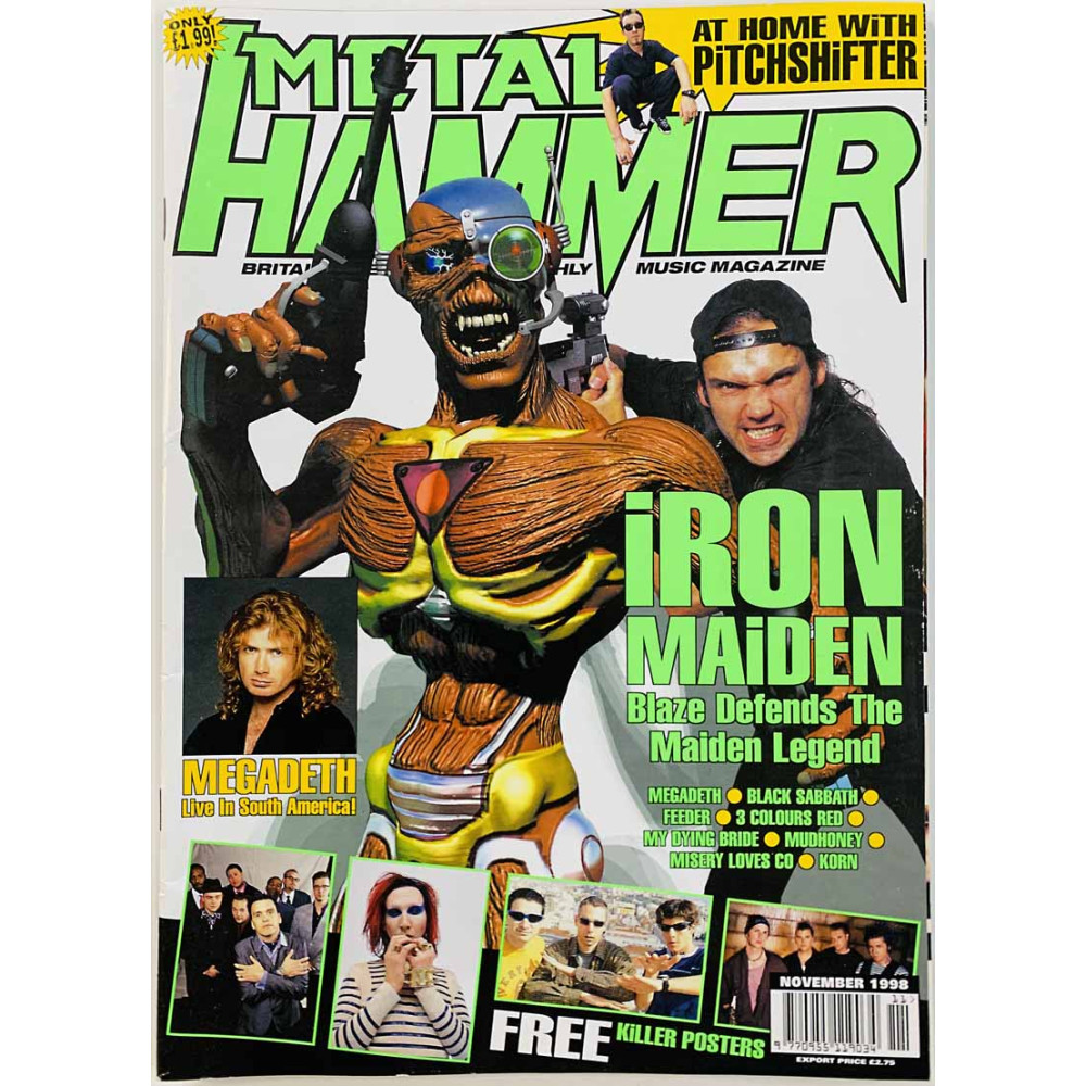 Metal Hammer 1998 November Iron Maiden, Black Sabbath, Faith No More aikakauslehti