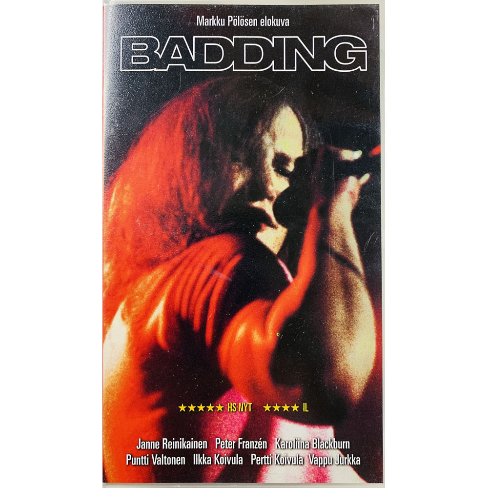 VHS-videokasetti suomitekstitys: Badding, Markku Pölösen elokuva kansipaperi VG+ VHS-kasetin kunto EX VHS video
