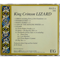 King Crimson Käytetty CD Lizard  kansi EX- levy EX Käytetty CD