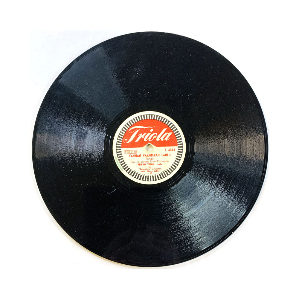 Tuomi Veikko Gramofonilevy Vanhan vaahteran laulu / Laitan laulun liitämähän  kansi paperikansi/muovitasku levy VG savikiekko gr