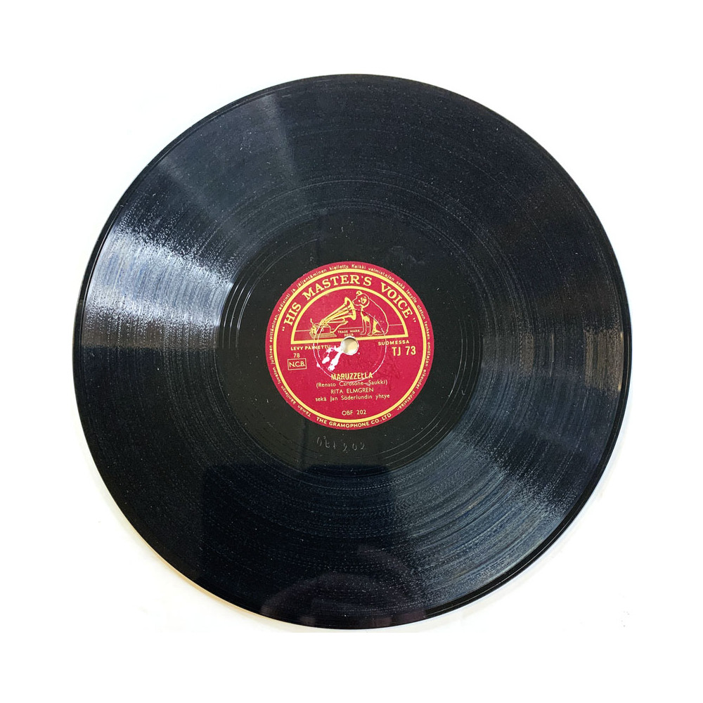 Elmgren Rita Gramofonilevy Delfiinipoika / Maruzzella  kansi paperikansi/muovitasku levy VG savikiekko gramofonilevy
