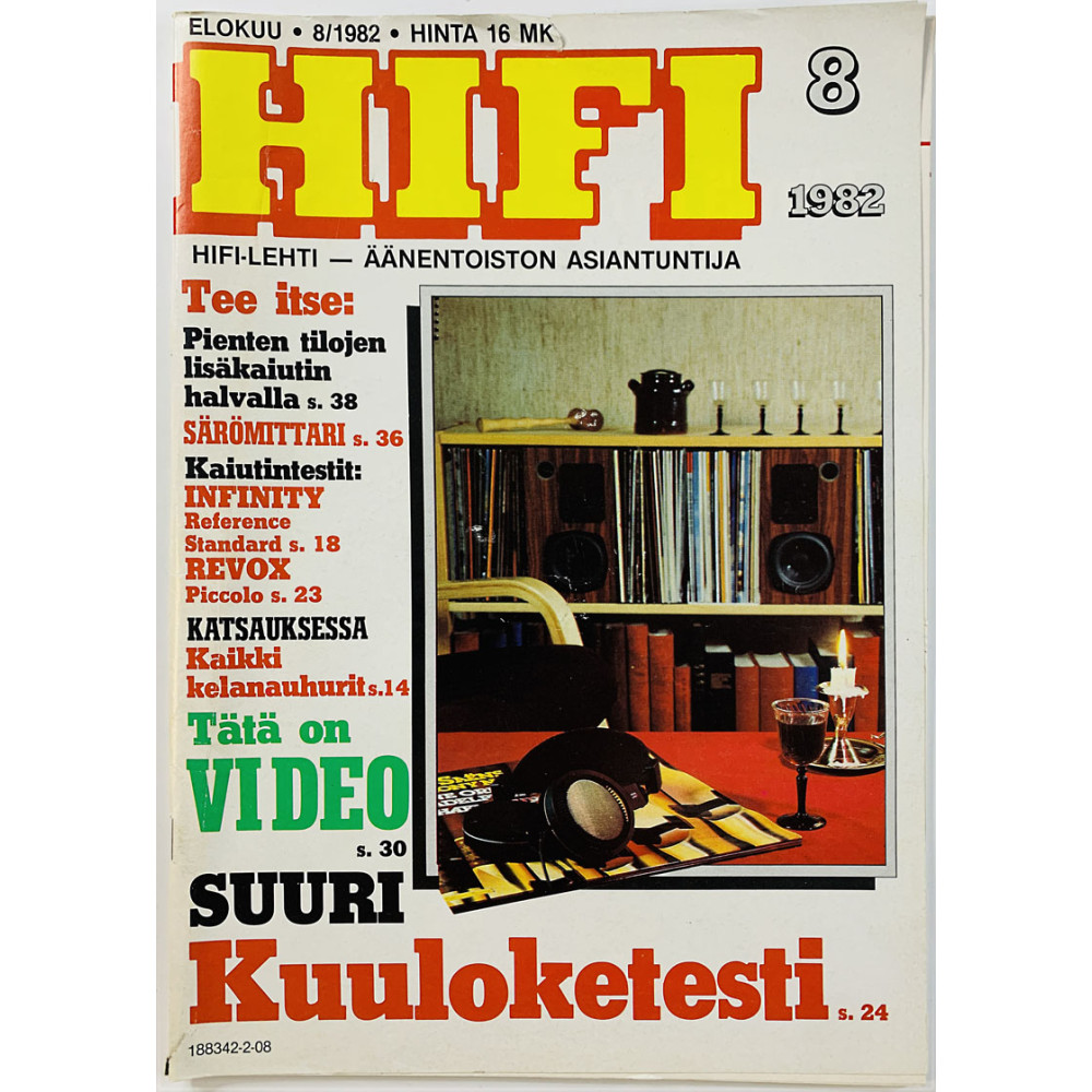 Hifi-lehti 1982 8 elokuu Suuri kuuloketesti, kaikki kelanauhurit aikakauslehti