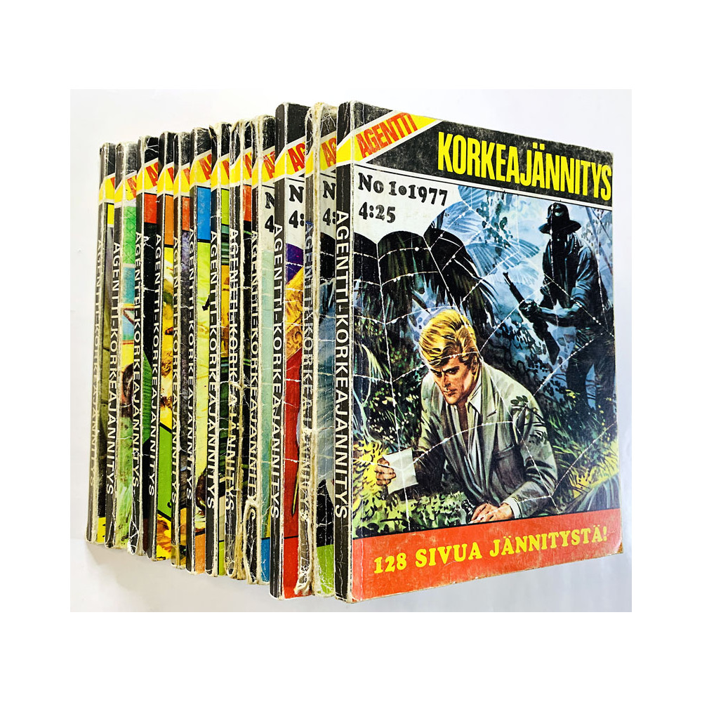 Agentti Korkeajännitys 1977 Numerot 1 - 12 Vuosikerta 12 numeroa 1977 aikakauslehti