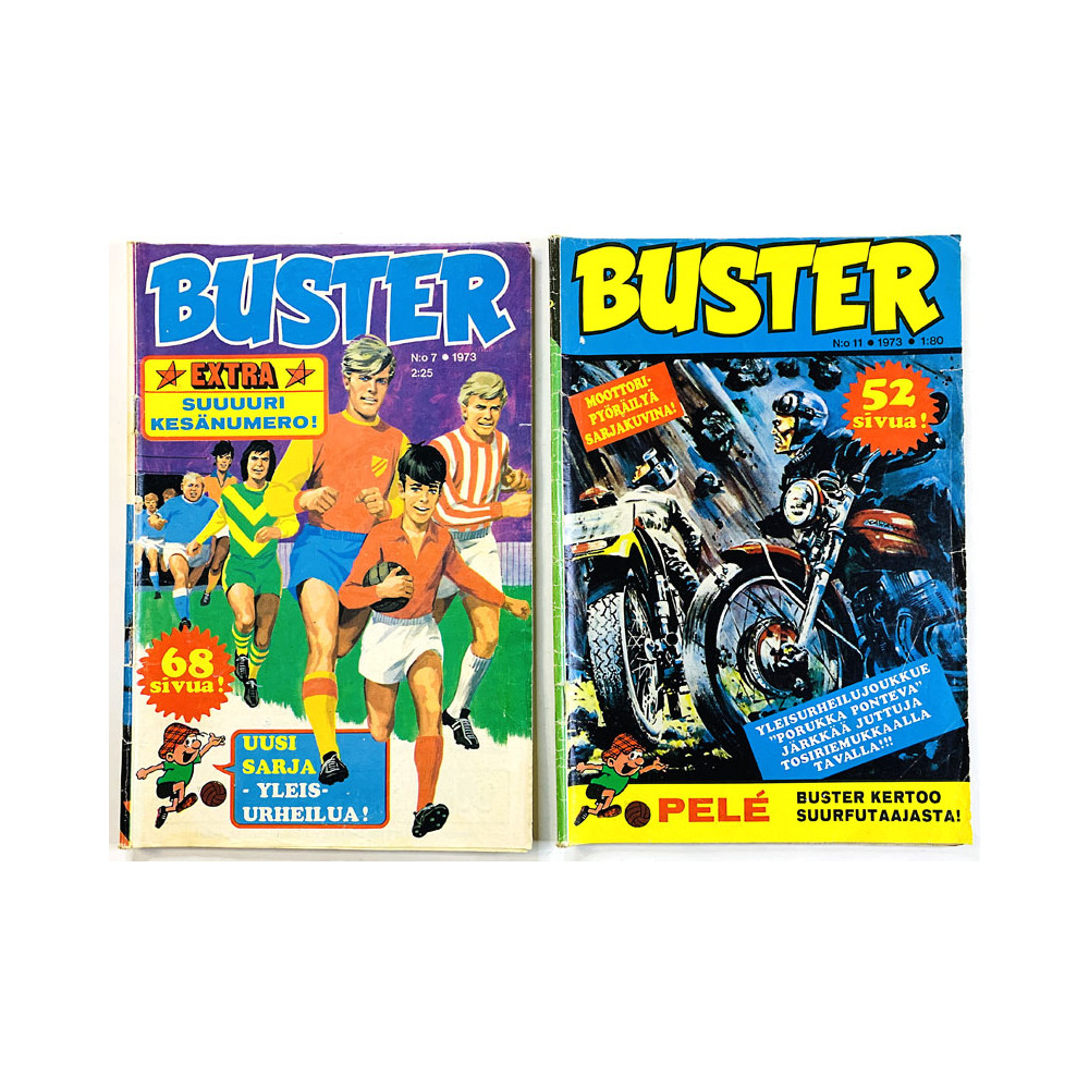 Buster 1973 N:o 7 ja N:o 11 2 numeroa vuodelta 1973 aikakauslehti