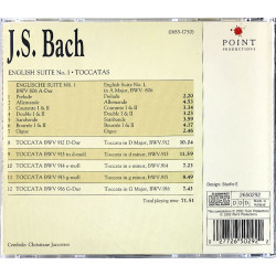 Bach Johann Sebastian CD English Suite no 1 & Toccatas  kansi EX- levy EX Käytetty CD