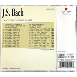 Bach Johann Sebastian CD The Welltempered Piano II part 2  kansi EX- levy EX Käytetty CD