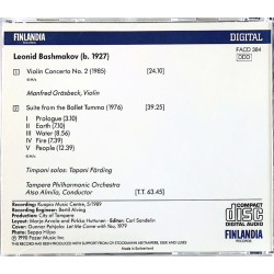 Bashmakov Leonid CD Violin Conserto 2, Suite from the Ballet Tumma  kansi EX- levy EX Käytetty CD
