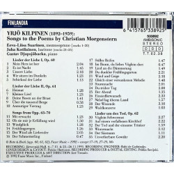 Kilpinen Yrjö 1992 533892 Songs to the Poems by Christian Morgenstern CD Begagnat