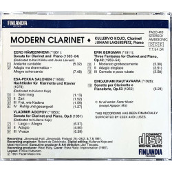 Kojo Kullervo & Lagerspetz Juhani CD Modern Clarinet  kansi EX- levy EX Käytetty CD