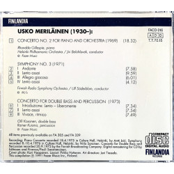 Meriläinen Usko CD Symphony no 3, Concerto no 2 for Piano and Orch.  kansi EX- levy VG Käytetty CD