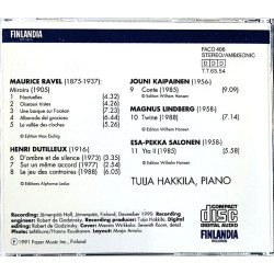 Ravel Mirroirs Tuija Hakkila piano CD Ravel, Dutilleux, Kaipainen, E-P Salonen  kansi EX- levy EX Käytetty CD