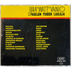 Juha "Watt" Vainio CD Pahojen Poikien Lauluja 1-2  kansi EX levy EX Käytetty CD