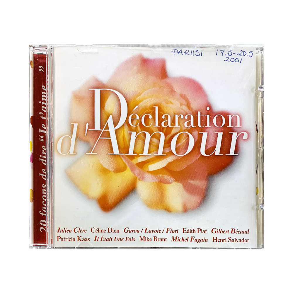 Patricia Kaas, Celine Dion, Edith Piaf ym. Käytetty CD-levy Déclaration D'amour  kansi EX levy EX Käytetty CD