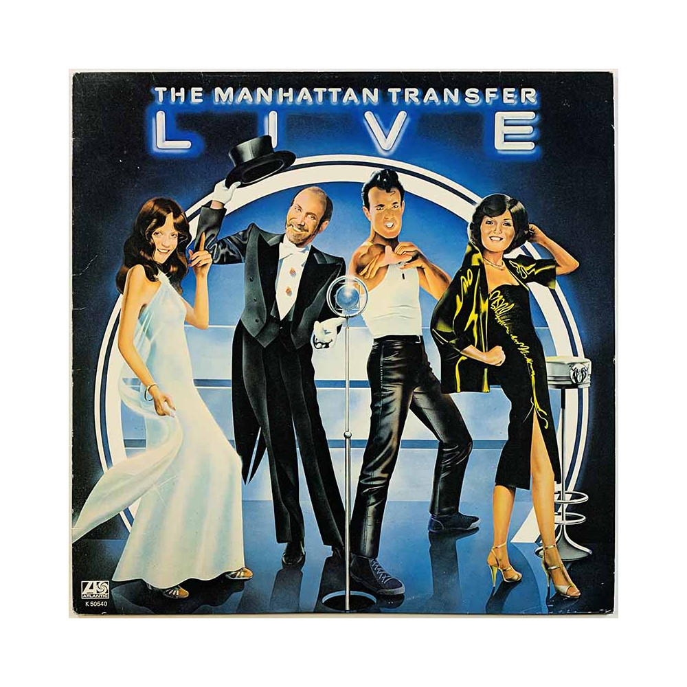 Manhattan Transfer LP Live  kansi EX- levy VG+ Käytetty LP