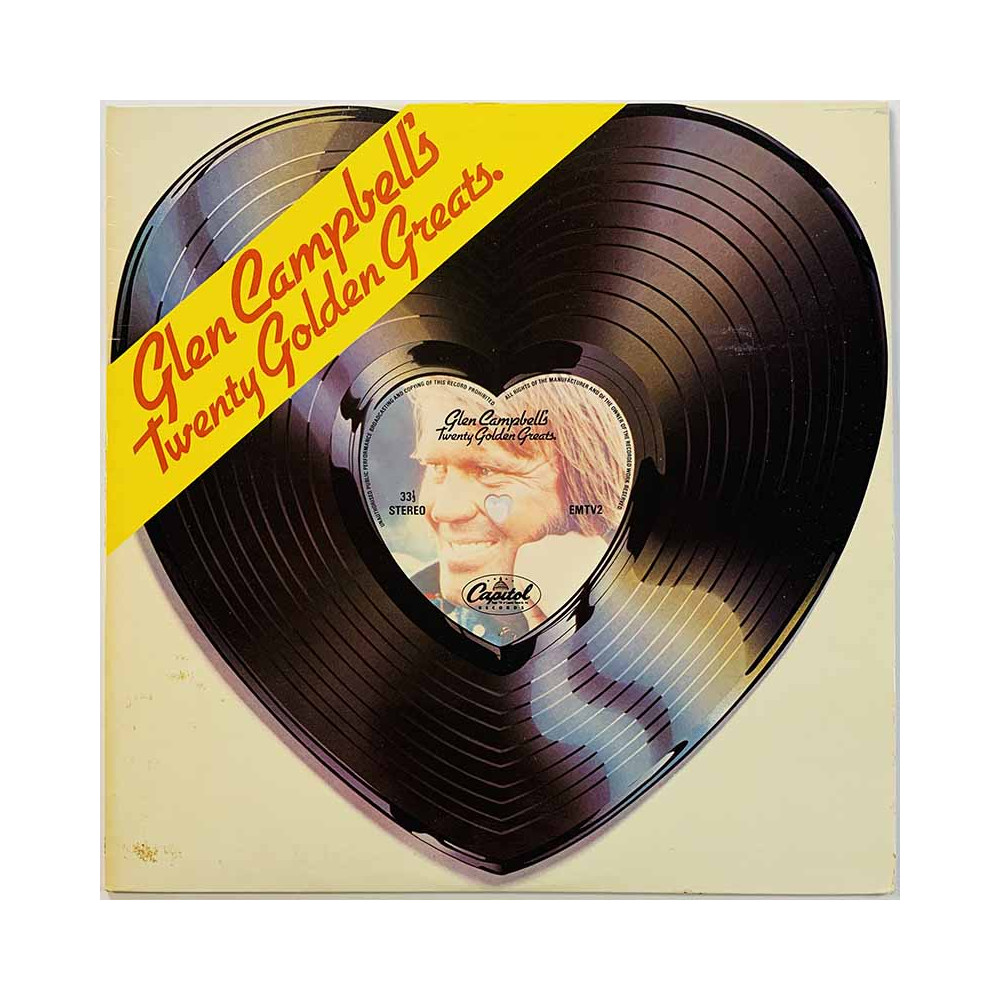 Campbell Glen LP Twenty golden greats.  kansi EX- levy VG+ Käytetty LP