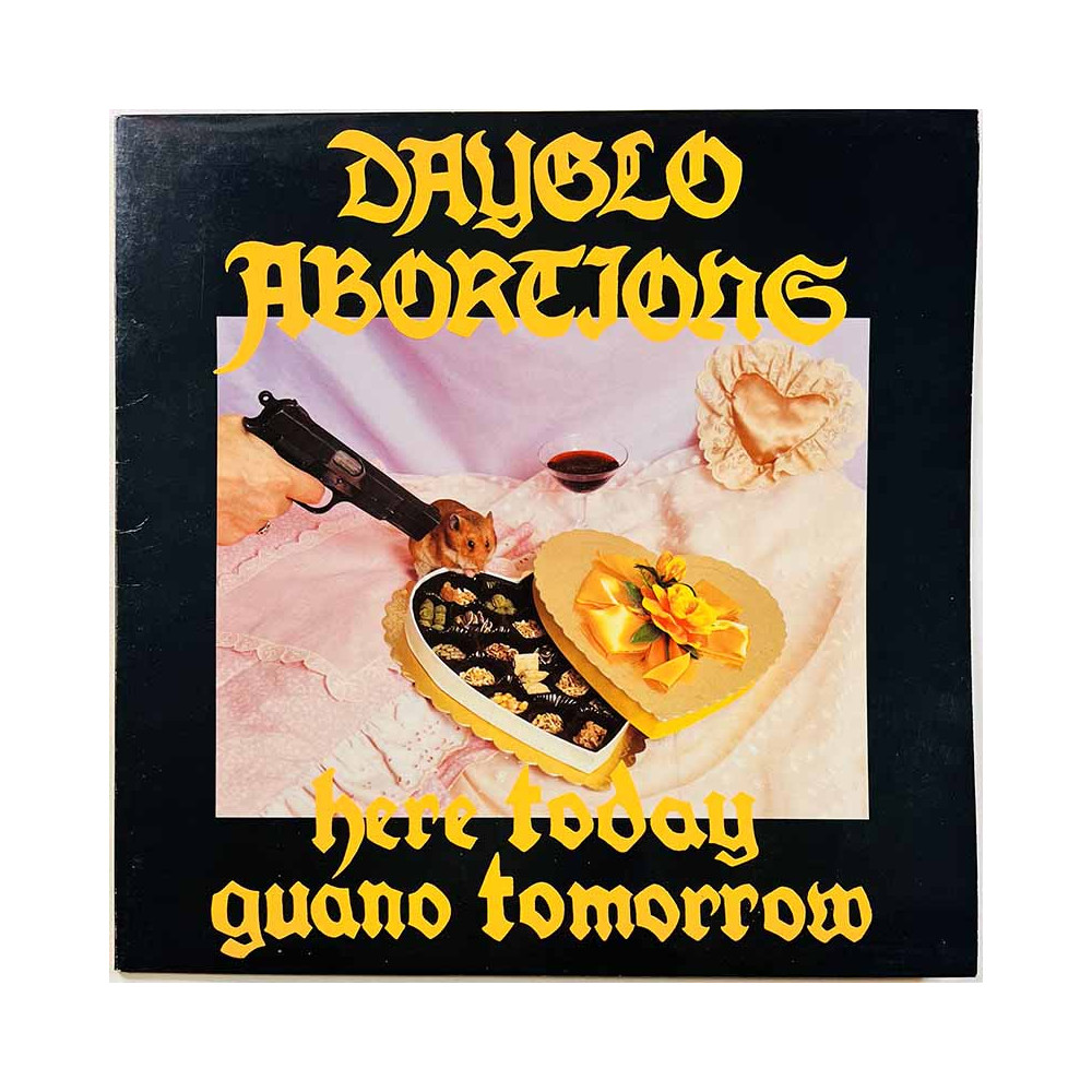 Dayglo Abortions LP kansi Here Today Guano Tomorrow  kansi EX levy ei levyä kansi ilman levyä