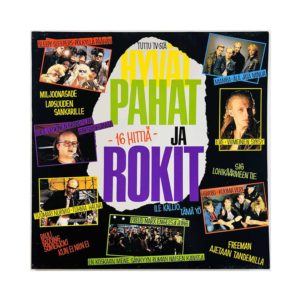 Tuttu TV:stä LP kansi Hyvät Pahat Ja Rokit  kansi VG levy ei levyä kansi ilman levyä