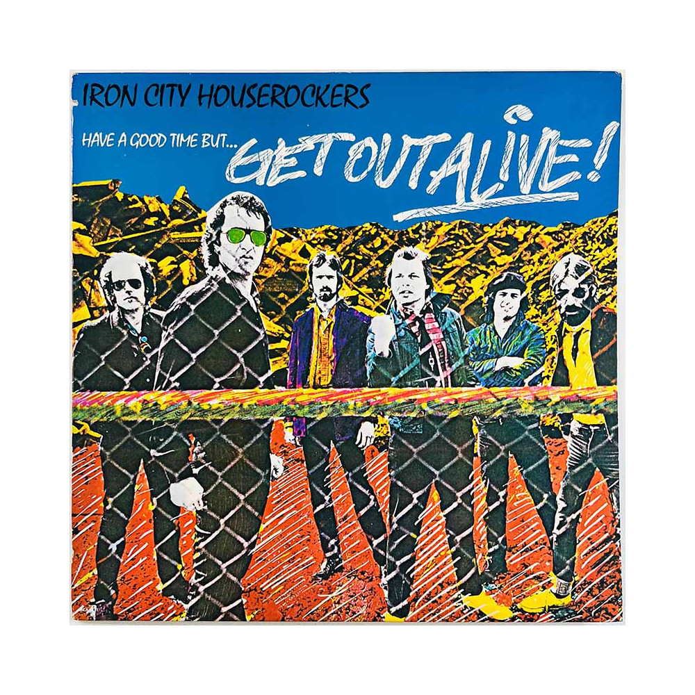 Iron City Houserockers LP kansi But Get Out Alive  kansi VG levy ei levyä kansi ilman levyä