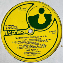 Deep Purple LP The Deep Purple Singles A's & B's  kansi VG levy EX Käytetty LP